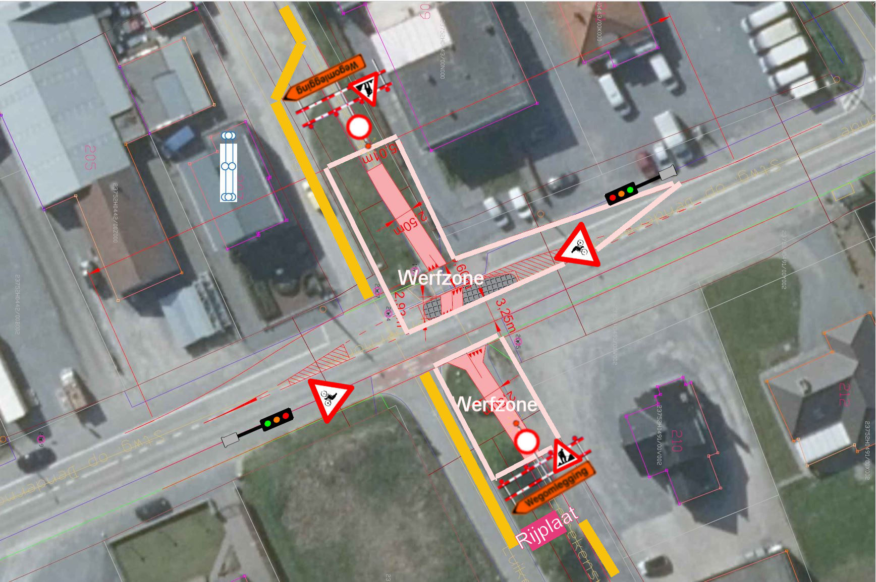 Signalisatieplan werken fietsoversteek N47